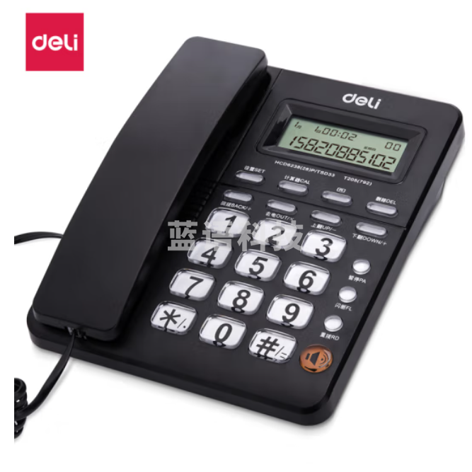 得力 792 电话机  座机 免电池 带计算机功能黑