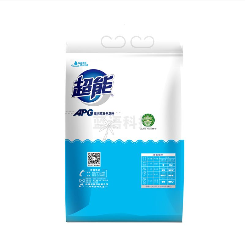 超能 6袋/箱 APG薰衣草天然皂粉1.52kg洗衣粉孙俪同款高品质apg配方加天然酵素去污(新老包装随机发)