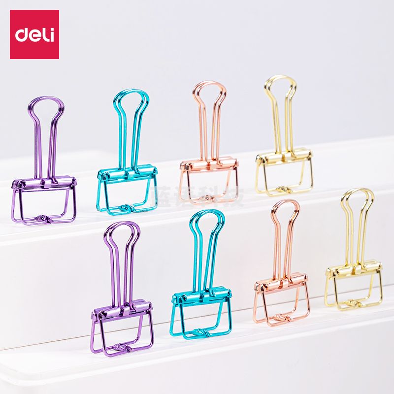 得力(deli) 78206镂空长尾票夹(混)(8只/4色/袋)