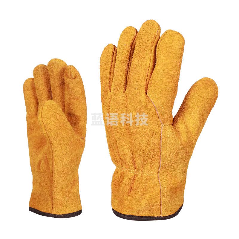 君御加棉全皮电焊手套短款翻毛皮焊工耐低温防冻保暖牛皮手套加绒