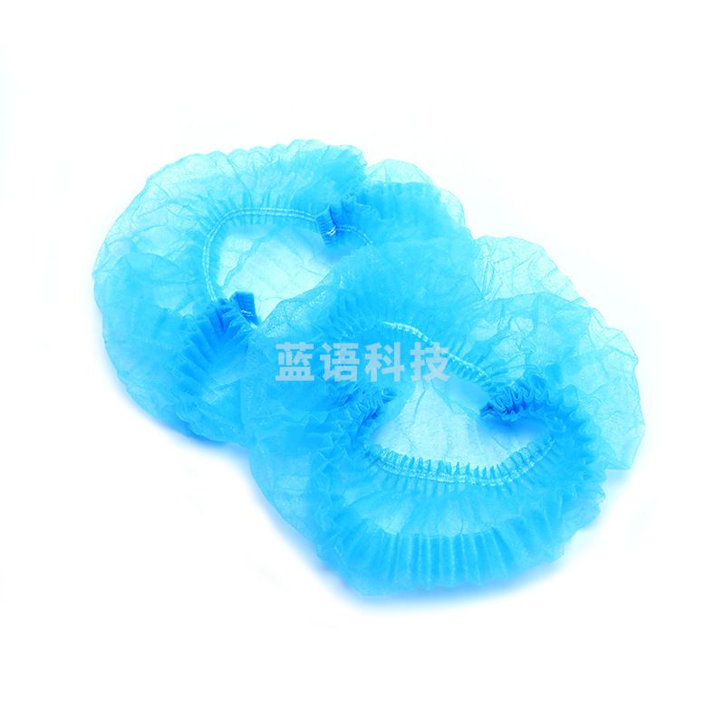 一次性无纺布条形帽蓝色防掉发防尘帽食品车间发网条帽一次性头套(100个/包)