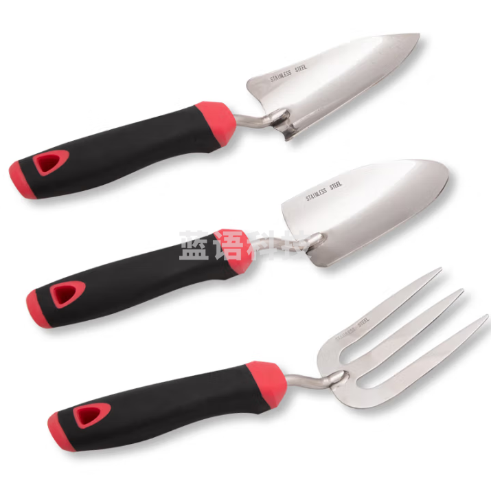 南水灌溉 园艺工具套装小铲子刻度挖土家用种菜三件套铲子刨土叉子不锈钢