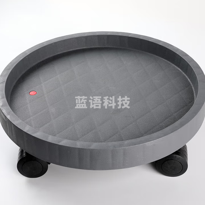 绿园匠 加厚移动花盆托盘圆形带万向轮塑料接水底托外径32cm内径28.6cm高8.8cm
