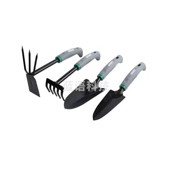 绿园匠 赶海挖沙园艺工具沙滩玩具小锄头铲子耙子儿童挖土种花工具套装四件套